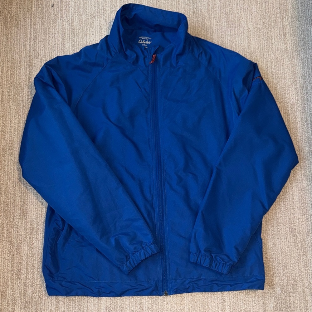 Cabela's Men's L Blue Windcrest Windbreaker Jacket Full Zip Lightweight Outdoor